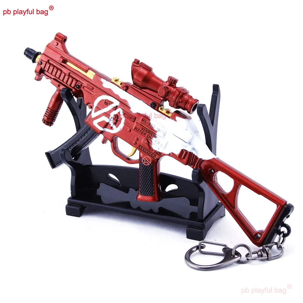14 centimetri di Metallo UMP9 Mini Lega di Pistola Modello Action Figures Gioco Periferico Portachiavi Ornamento Decorazione Raccogliere Giocattolo Per Bambini Regalo ZG400