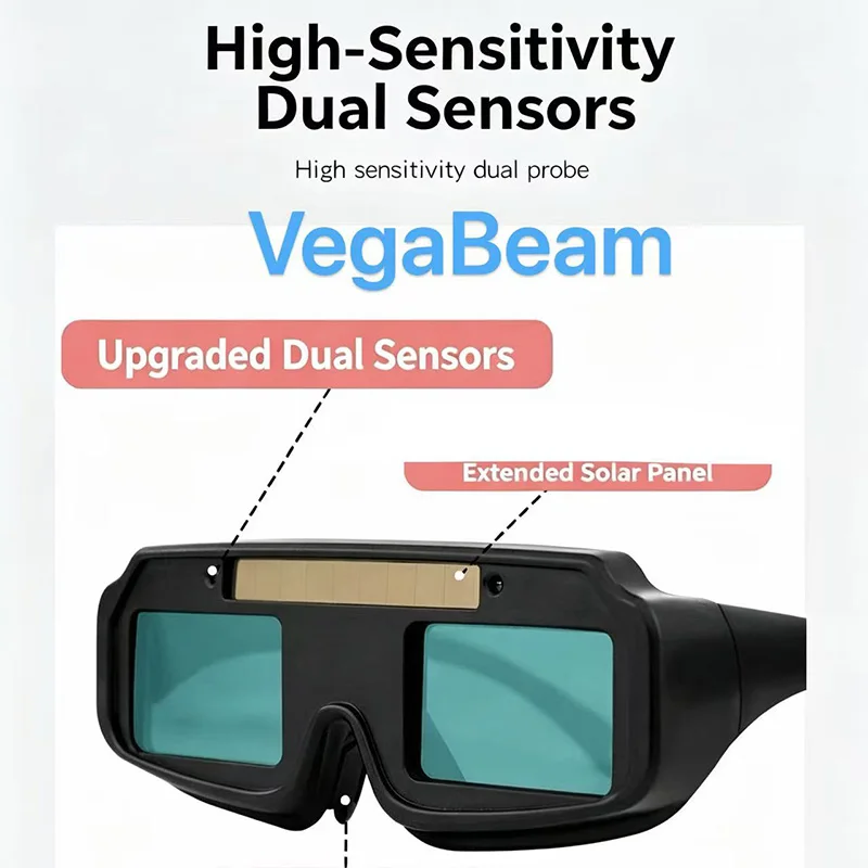 Fully automatic variable light welding glasses, welding glasses for arc welding, welding glasses for gas shielded arc welding