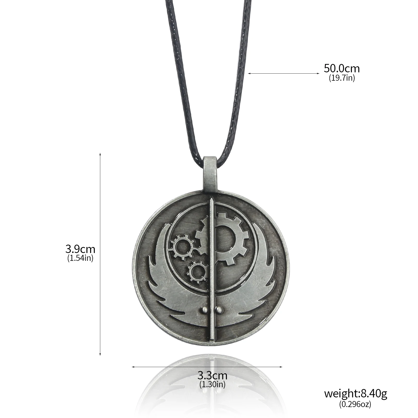 Brotherhood Of Steel Logo Necklace Round Metal Pendant Rope Chain Necklaces for Women Men Jewelry Accessories