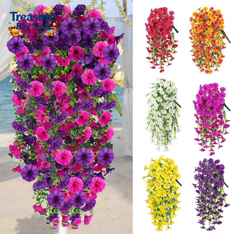 Artificial Morning Glory Hangi - Home Decor Rattan 评论和价格