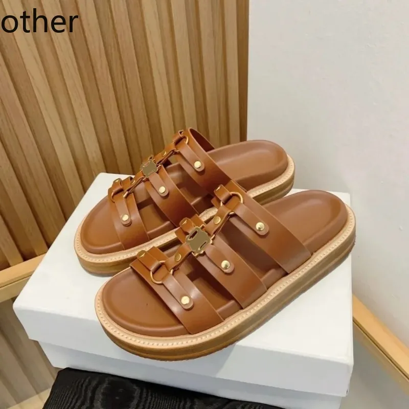 2024 Summer Beach Non-slip Casual Roman Sandals New Platform Flip-flops Wear Fashion Flat Sandals