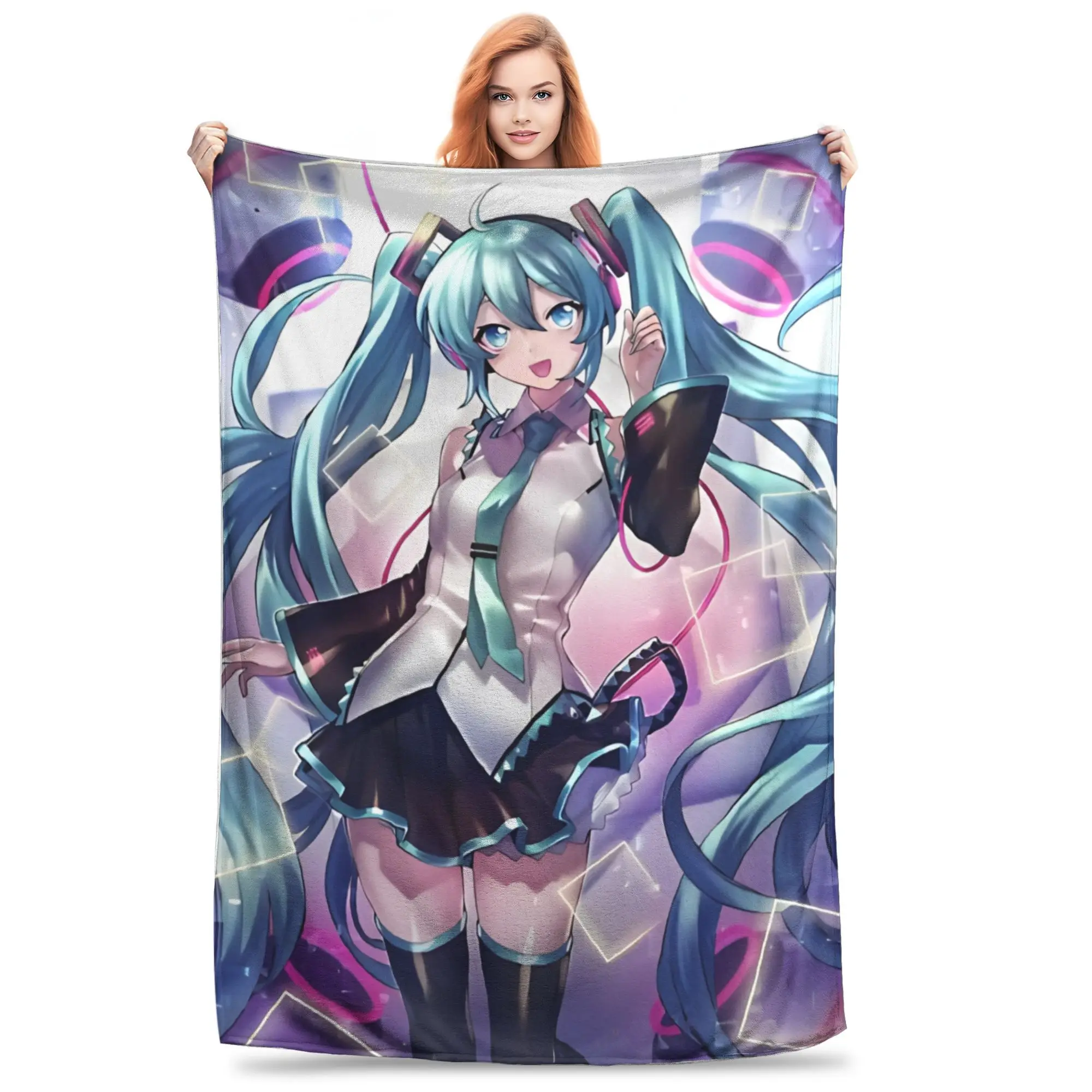 

Anime Waifu Hatsune Miku Throw Blanket for Couch Soft Cozy Plush Blanket 50x60 Inches Multiple Sizes Bedspreads