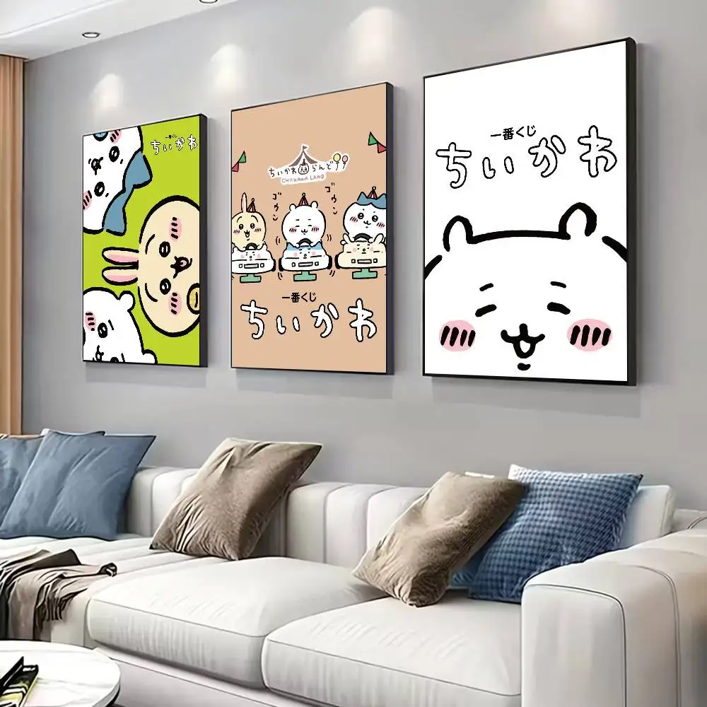 C-Chiikawa-Cartoon-Poster für Wohnzimmer, Schlafzimmer, Büro oder Bar, ohne Rahmen, für den Innenbereich, Wanddekoration für das Schlafzimmer.