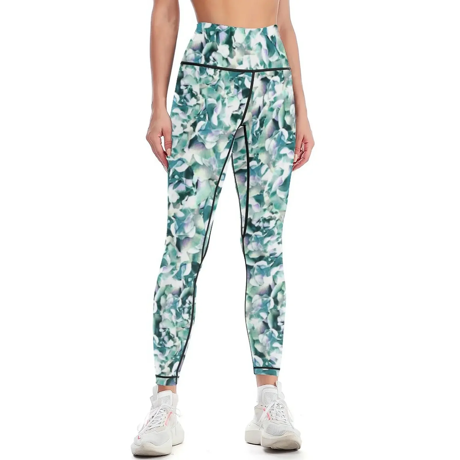 

White teal Roses Leggings Women's fitness jogging pants joggers for sports for gym Womens Leggings