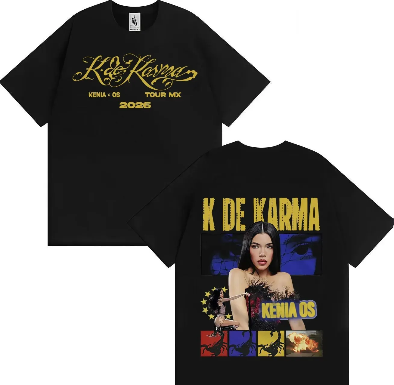 Camiseta de Algodón Suave Estilo Gótico para Hombre y Mujer, Novedad de Verano, con Estampado de Póster de la Gira del Álbum 2026 de Kenia Os, Talla Grande Informal, ¡Gran Venta!