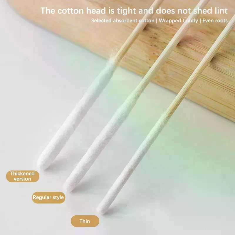 /JCS/Bamboo Cotton Stick Swabs Buds With Long Cotton Head For Eyebrow Lips Eyeline Permanent Tattoo Makeup Cosmetics 30pcs Bag