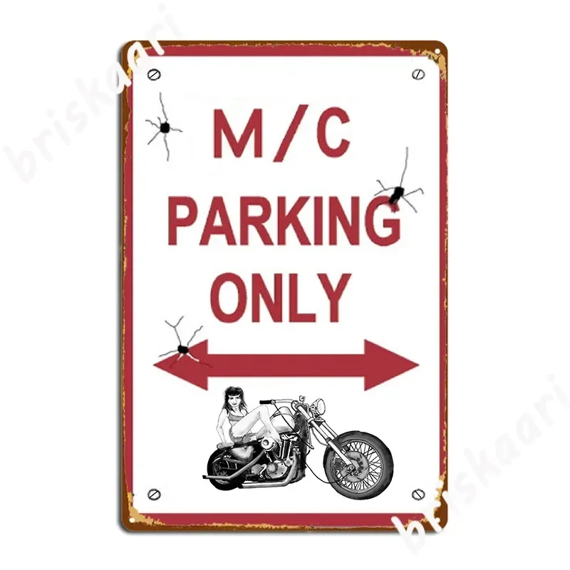 Motor Cycle Parking Metal Signs Cave Cinema Club Iron Wall Decor Tin Sign Poster