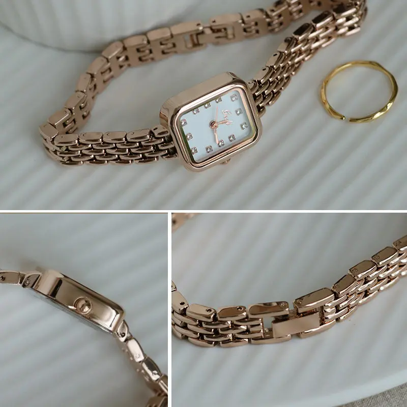 Exquisite Women'S Wristwatch, A Small-Dial Chain Watch For Female Students, A Simple, Elegant, And Compact Ladies' Watch.