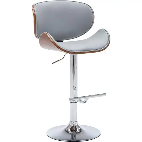 

#Modern Lift Adjustable Height Lightweight Bar Stool Curved Seat Back For Dining/Living Room