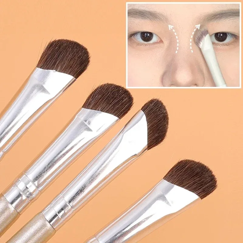 Sickle-Shaped Nose Contour Brush | Soft Bristles, Silver Handle, Multi-Use for Precise contouring, Eyeshadow Blending, and Detai