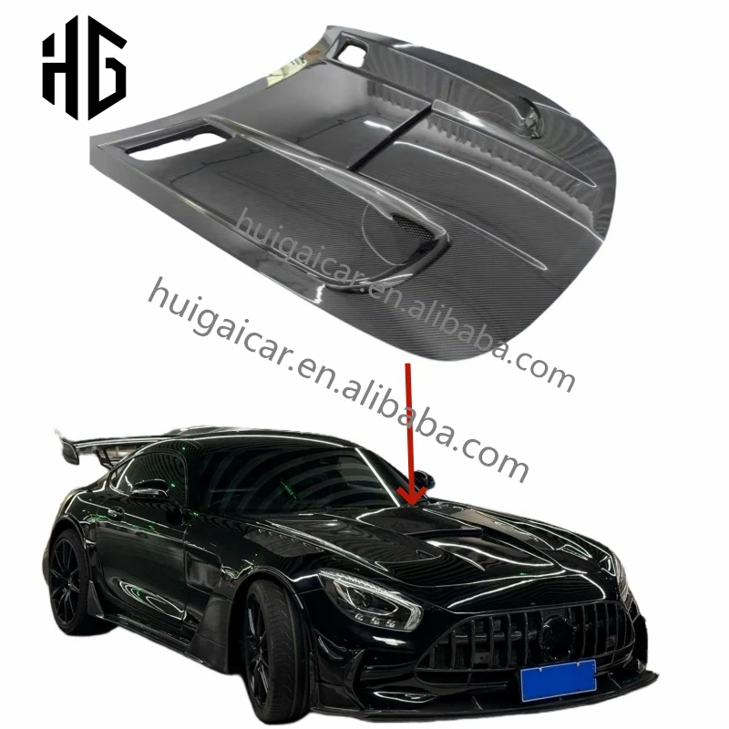 

Real Carbon Fiber Engine Hood Black Series Style Body Kit for Mercedes AMG GT GTC GTS GTR BS Style Car Bonnet Cover