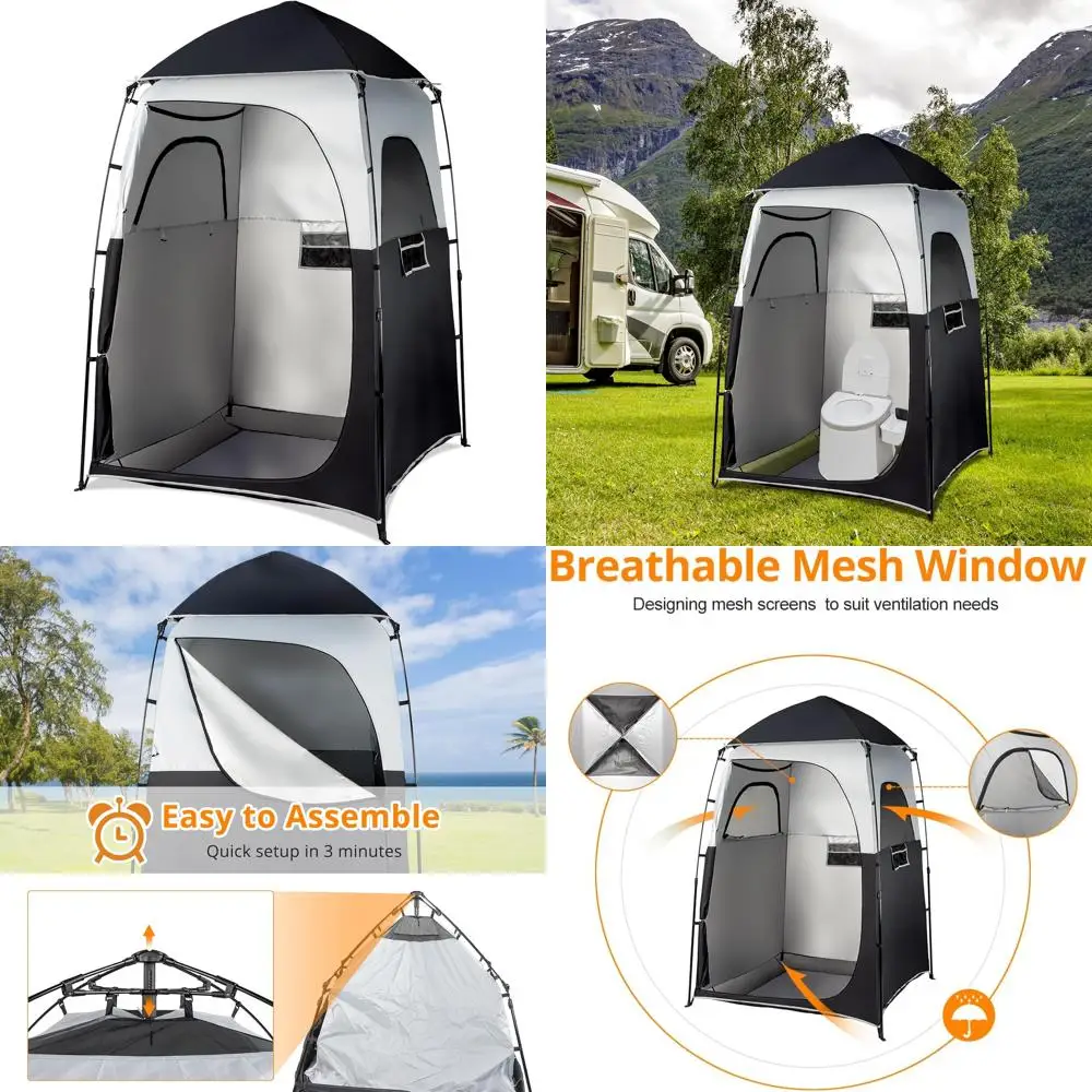خيمة دش منبثقة بطول 6.8 أقدام مع أرضية شبكية وحقيبة حمل، ومأوى خصوصية كبير للمرحاض الخارجي والتغيير