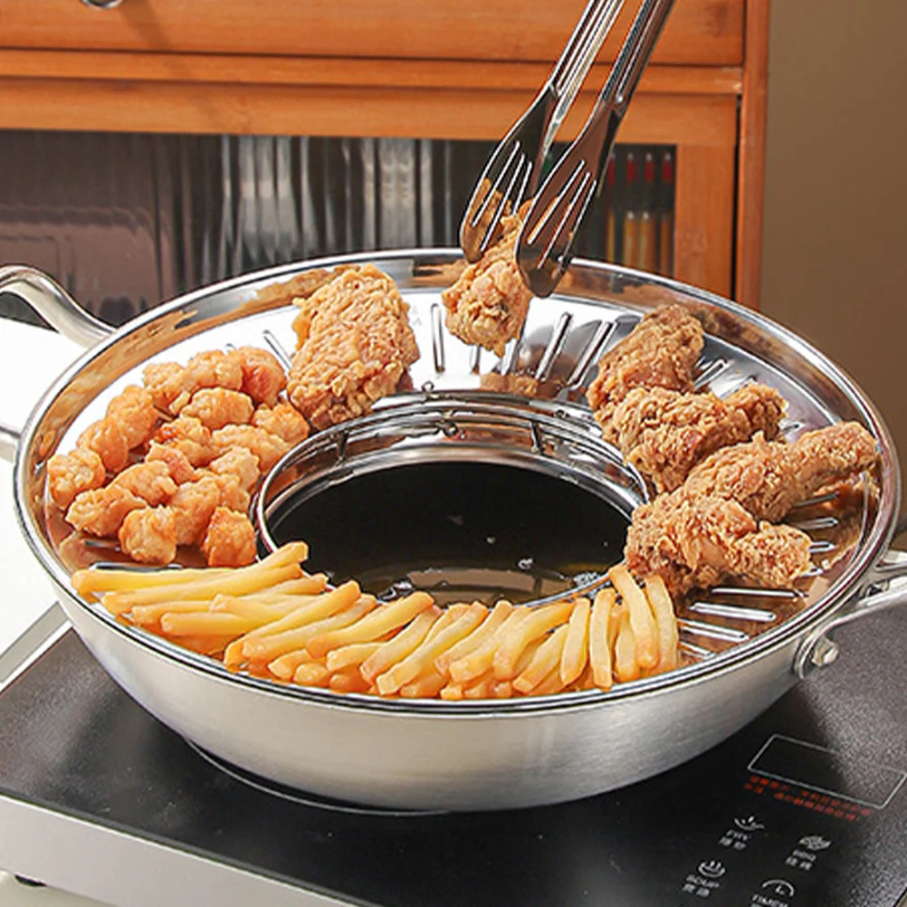 

Stainless Steel Oil Drain Plate For Frying Multifunctional Kitchen Frying Tool Efficient Oil Filtering Rack For Skewers