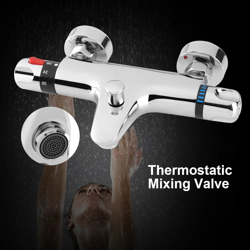 

Термостатический смесительный клапан, термостатический душевой смеситель, хромированный настенный кран для ванной комнаты
