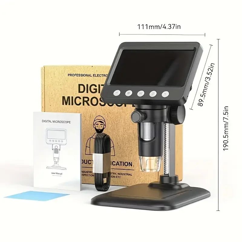 Mikroskop cyfrowy HD 4,3 cala, mikroskop komputerowy z realnym wyświetlaniem, mikroskop elektronowy, mikroskop biologiczny