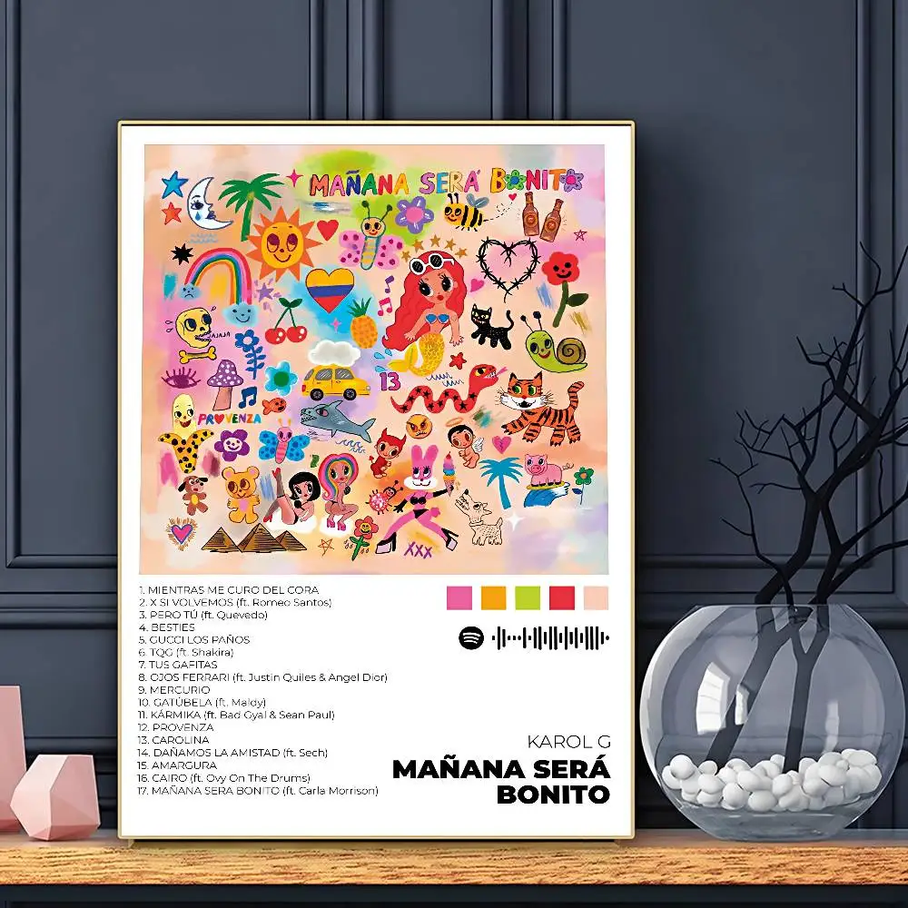 Singer Karol G Poster HD Art Sticky Wall Waterproof Home Living Room Bar Decoration