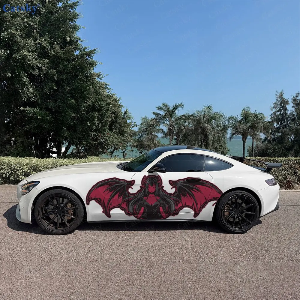 

2pcs Girl Devil Car Sticker Full Body Decal Decoration Scratches Protect Car Sticker Waterproof Car Vinyl Wraps