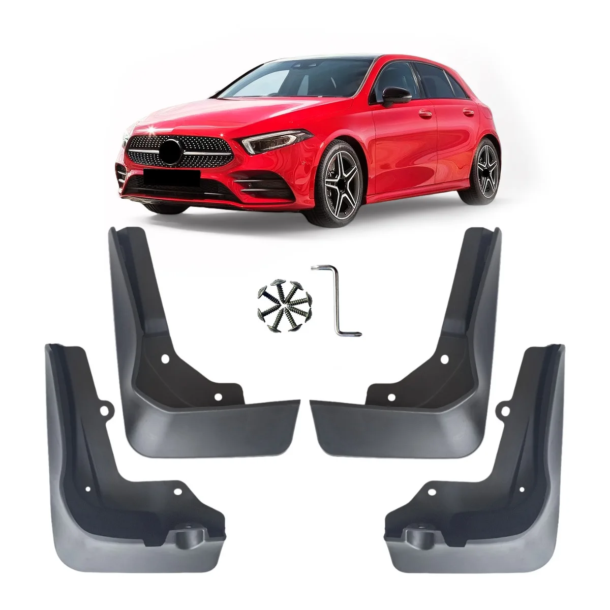 Mud Flaps for Mercedes-Benz A-Class W177 V177 2018-2026 Sport Sedan Hatchback Front Rear Splash Guards Mudguards