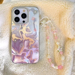 Blossom Floral Cartoon Case For Redmi Note 13 14 Pro Plus 12 11 10 9 Pro 12s 10s 11s 9s Xiaomi Redmi 14C 13C 13 12 Chain Cover