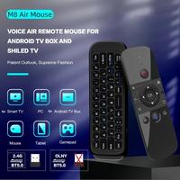 M8 Air Mouse with 2.4G BT5.0 Dual Mode For Google Voice Assistant Remote Control Wireless Mini Keyboard for Android TV BOX PC