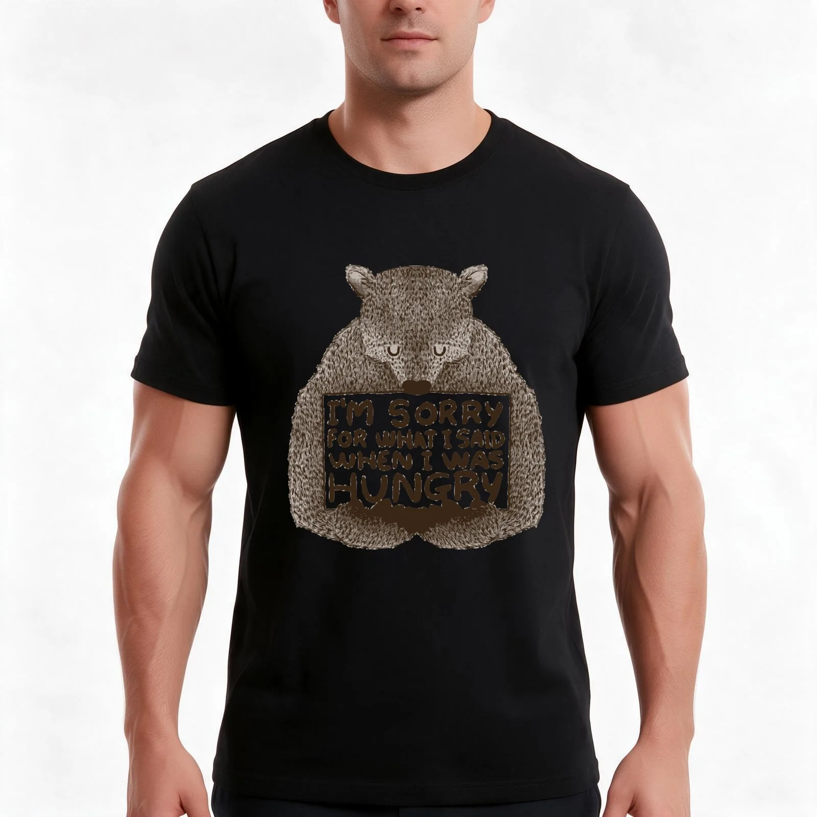 Im sorry for what i said when i was hungry T-Shirt, Summer Casual Cotton Tee, Oversized Streetwear Tops, Vintage Graphic Print