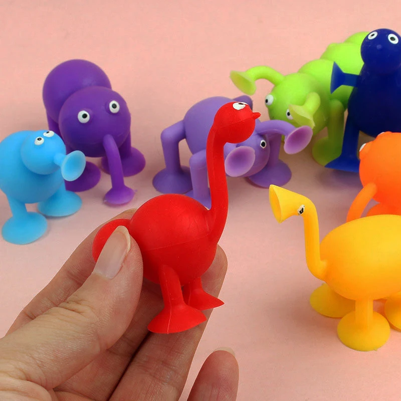 9PCS/Set Mini Animal Shaped Suction Cup Toys,Multicoloured Building Blocks Pop Sucker Toy for Kids,Parent-child Interactive Game