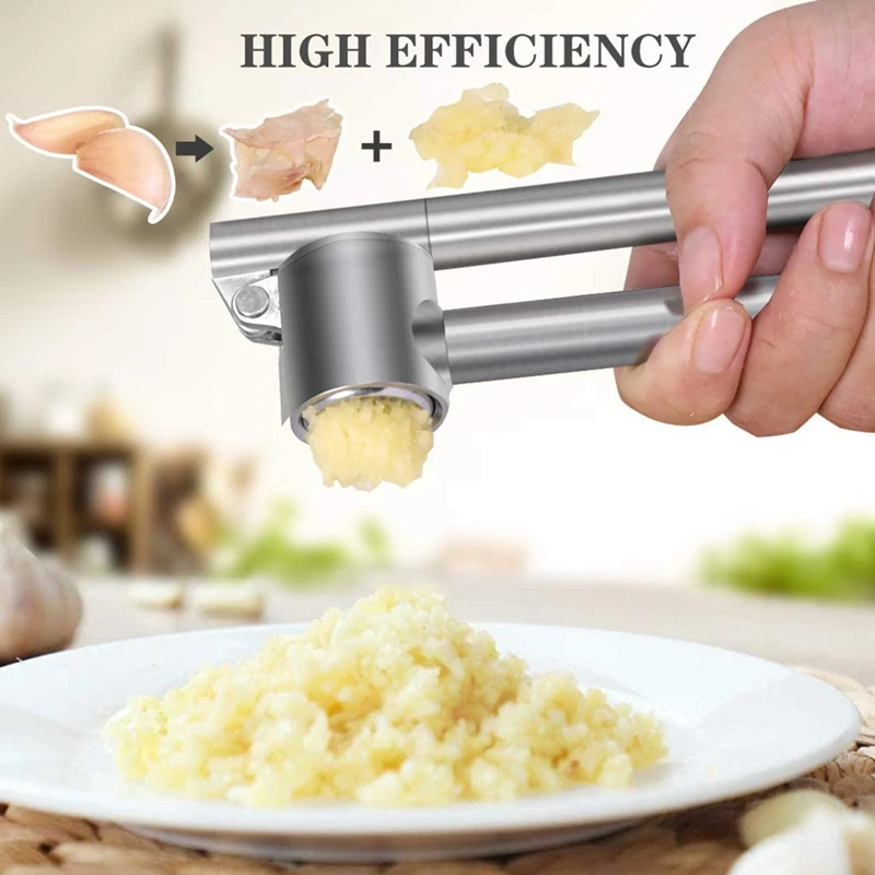 Garlic Masher 304 Stainless Steel Mincer Crusher Chopper & Peeler Set Rust Proof Anti-Corrosion Dishwasher