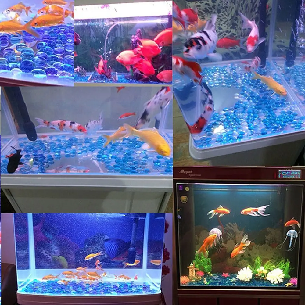 Crystal Rocks Round Pebbles Craft Mixed Color Stone Accessories Marbles Glass Stones Beads Aquarium Fish Tank