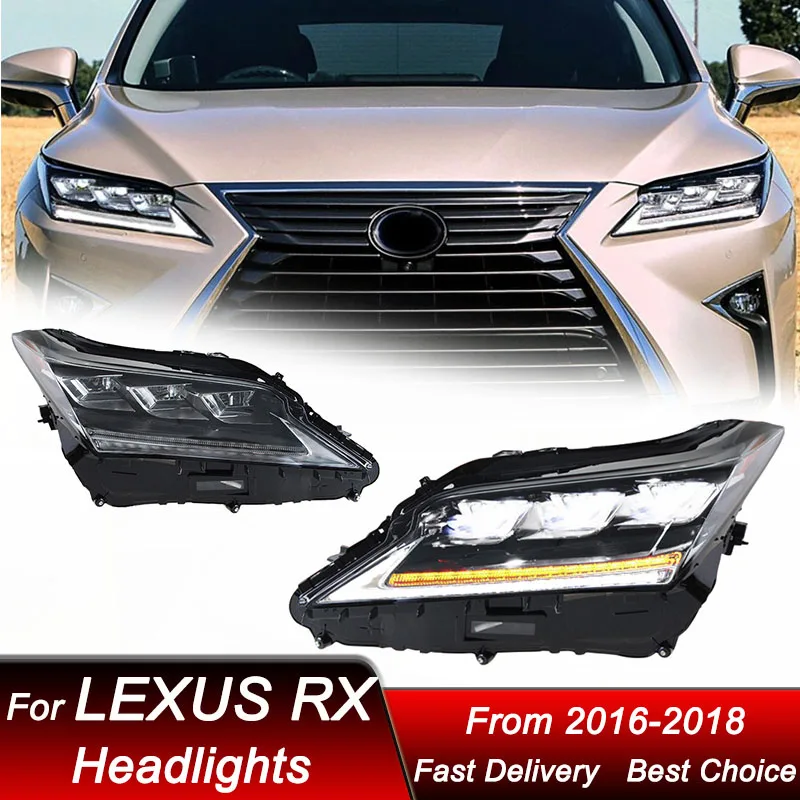 

Pop Car Styling Headlights For Lexus RX RX270 16-18 New Full LED Assembly Upgrade High Configure Projector Lens Accessories Kit