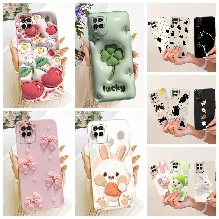 Funda para Samsung Galaxy A12 SM-A125F, nueva funda de silicona suave con diseño de caramelo pintado para Samsung A12 F12 M 12 Galaxy M12 Fundas Coque