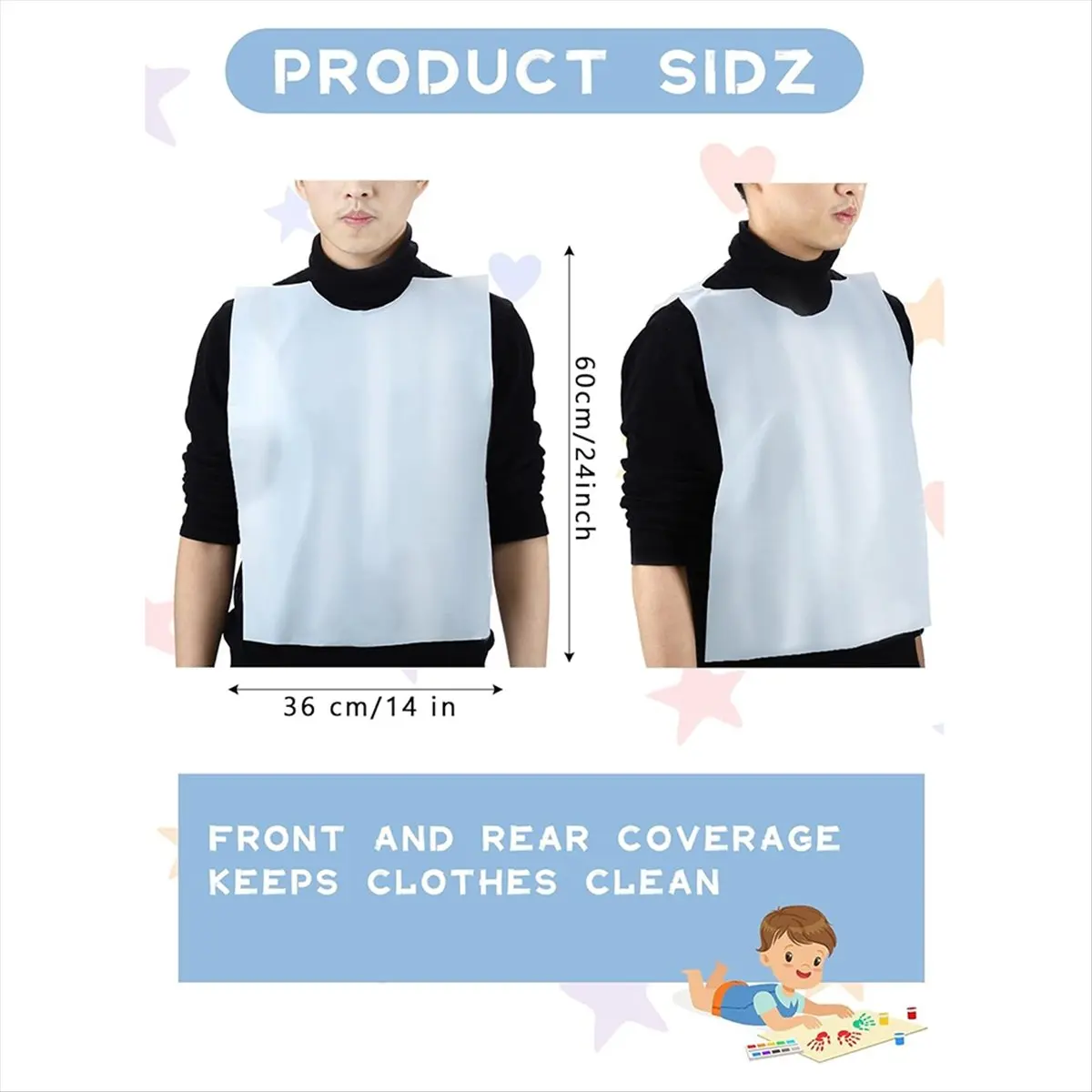 NEW 100 Pcs Disposable Adult Bibs for Elderly Eating Plastic Bibs Single Use Dining Clothing Protectors