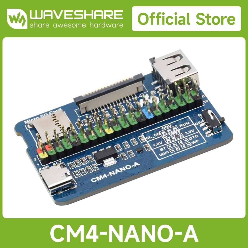 Базовая плата Waveshare Nano (A) IO BOARD для вычислительного модуля Raspberry Pi 4, такой же размер, что и плата Carier CM4, CM4