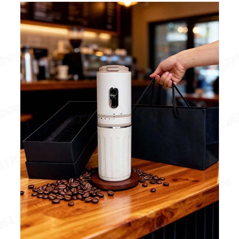 HL0017 Portable Mini Coffee Grinder All In One Machine Household Travel Hand Brew Coffee Mug 350ml