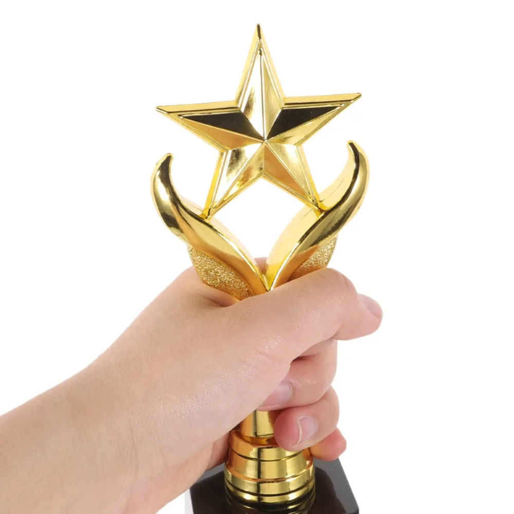 Golden Award Trophy Plastic Figurines Reward Prize Cup Singing Dancing Competition Star Winner Award Trophy Toy