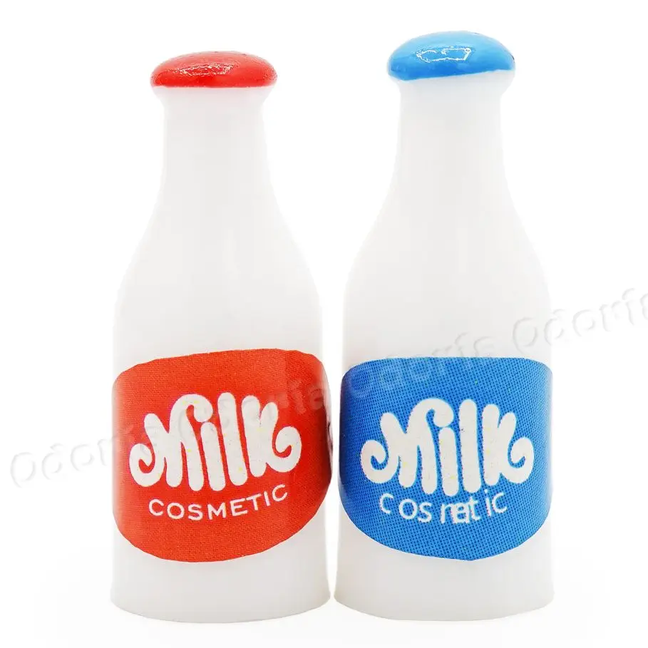 Odoria 1:12 Miniatur Lebensmittel 2PCS/10PCS Milchflasche Milch Flaschen Set Frühstück Simulation Trinken Modell Küche Puppenhaus Zubehör Decor