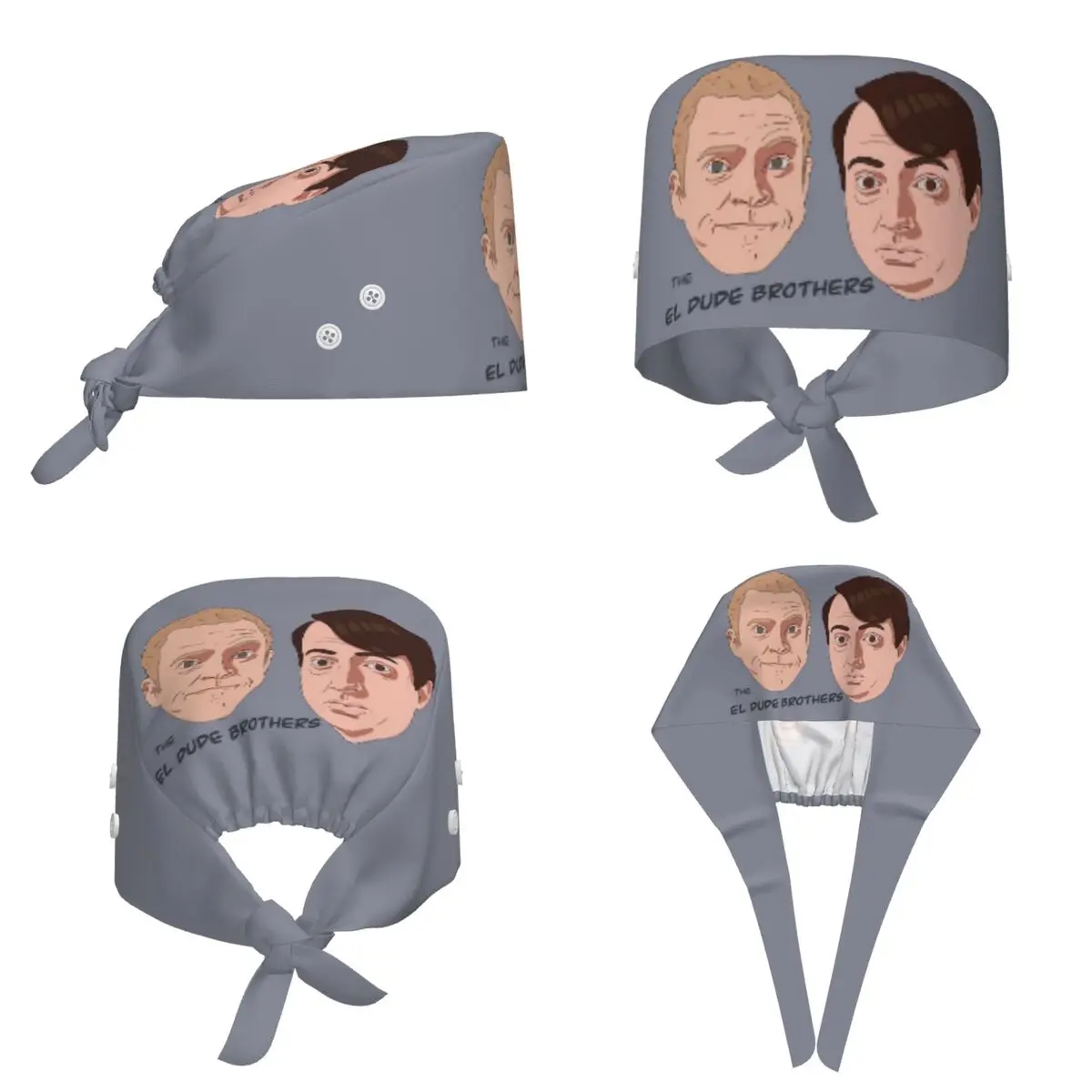 Peep Show Mark And Jez The El Dude Brothers Scrub Hat Doctor Working Surgical Cap Unisex Adjustable Nursing Caps for Dentist