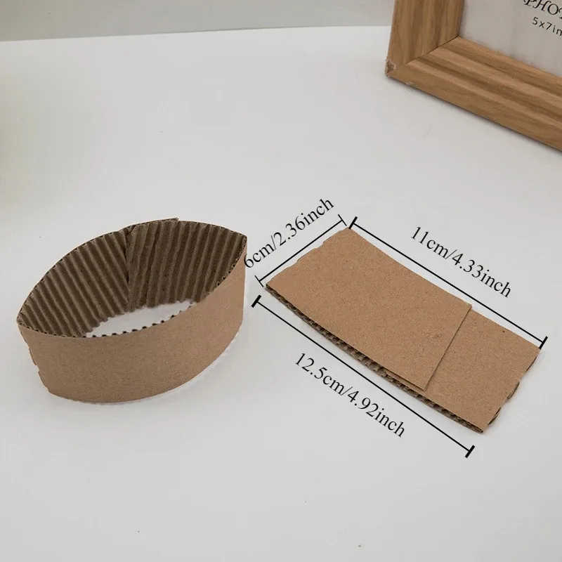 50PCS Disposable Cup Covers Kraft Paper Cup Covers Thermal Insulation Pads Hot Cold Drinks Home Party Restaurants Coffee Shops