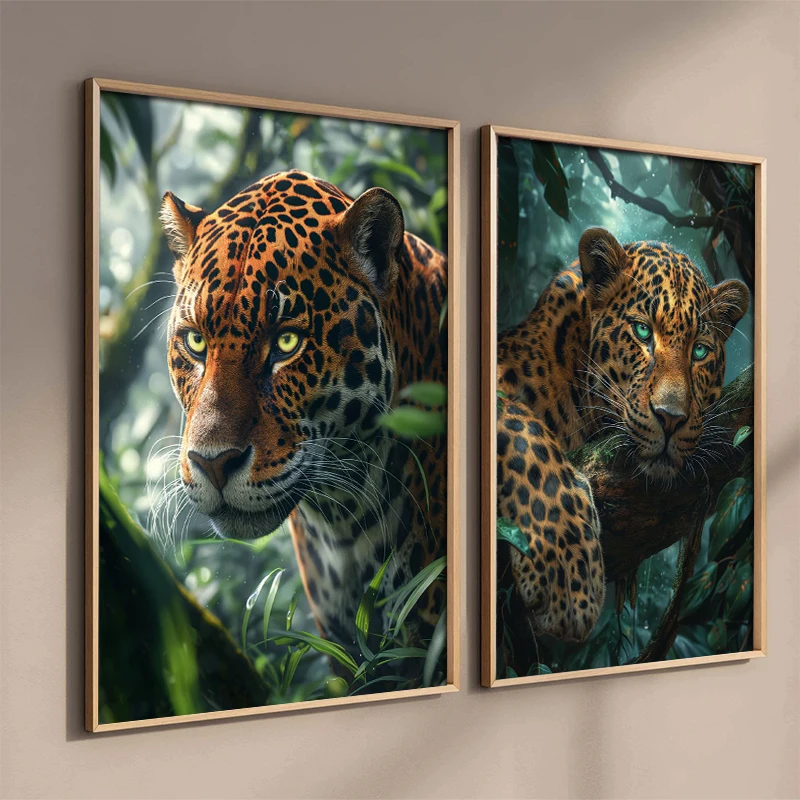 Sloth Leopard Frog Bird Abstract Wild Animal Canvas Painting Wall Art Poster Print for Modern Living Room Home Decor