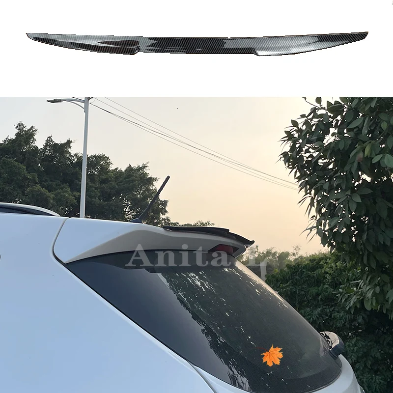 For HYUNDAI Santa Fe 2009-2015 Year Hatchback Roof Spoiler PU Plastic Black Carbon Fiber Rear Wing Body Kit Accessories Styling