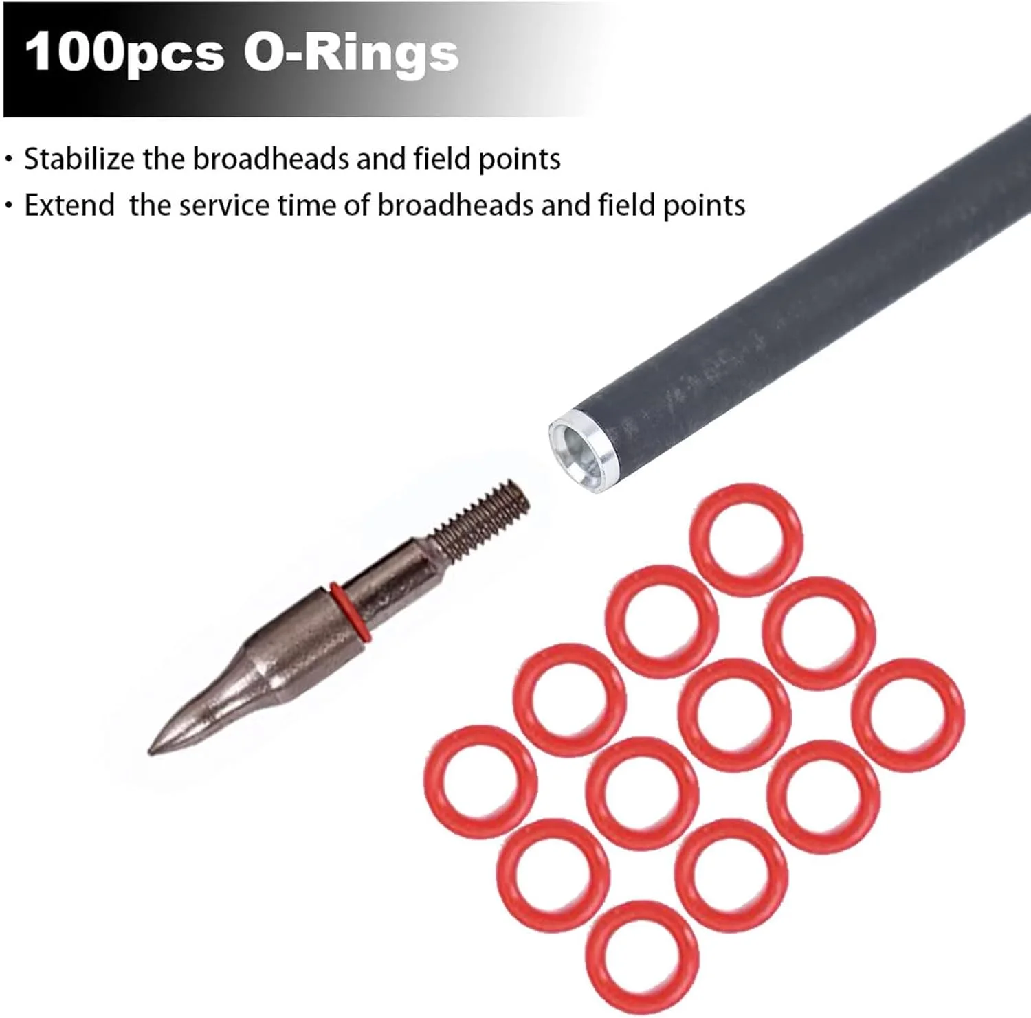 الرماية السهم برودهيد O-خواتم 100 قطعة 1/4 بوصة السهم تلميح المطاط O-خواتم لاستبدال رأس السهم الأربطة المطاطية الصيد Shootin #3