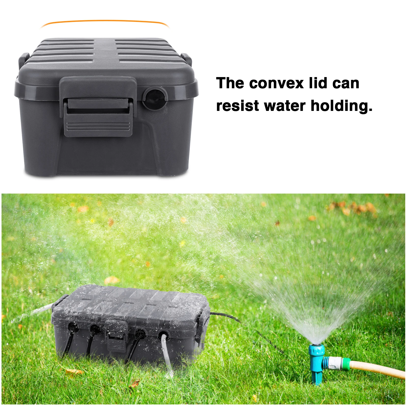 Weatherproof Outdoor Electrical Box Extension Cord Cover Outdoor Connection Box for Outside Power Strip Cord Plug Garden Timer
