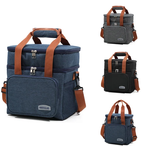 Bolsa de almuerzo aislada para hombres y mujeres, bolsa portátil de oficina para Picnic a prueba de fugas, bolsa de mano reutilizable y duradera para almacenamiento de alimentos