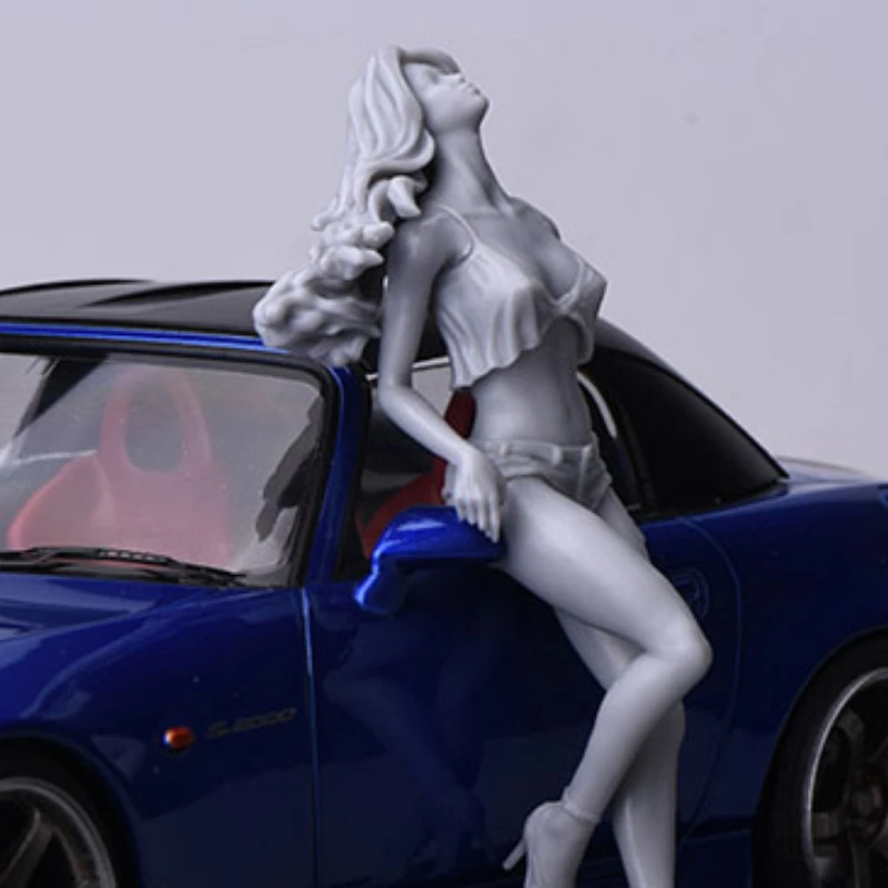 

1/24 Scale 75mm Auto Salon Girls Scene Resin Figures Model Kit Unassembled and Unpainted Diy Toys Gifts