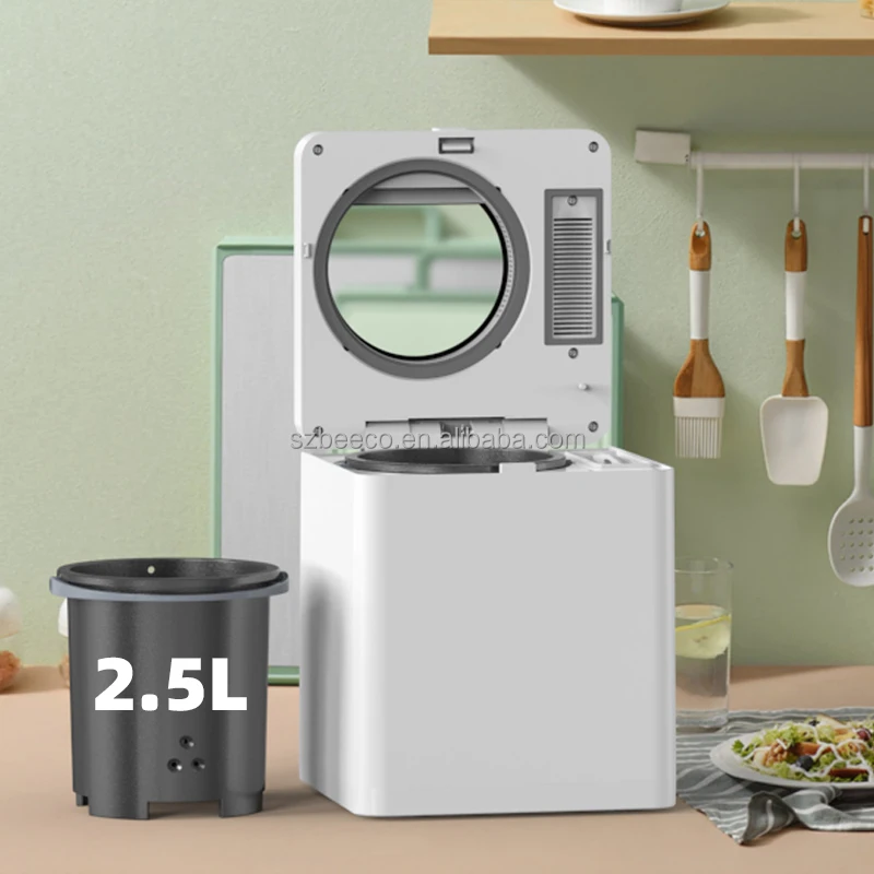 NewTrending Household Food Waste Composter Smart Odorless Electric Garbage Disposer 2.5L Capacity Stainless Steel Multigrind