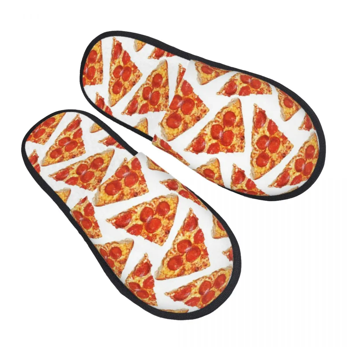 Custom Pizza Slice Pattern Slippers Memory Foam Warm Soft Women House Slipper Indoor Cozy Shoes