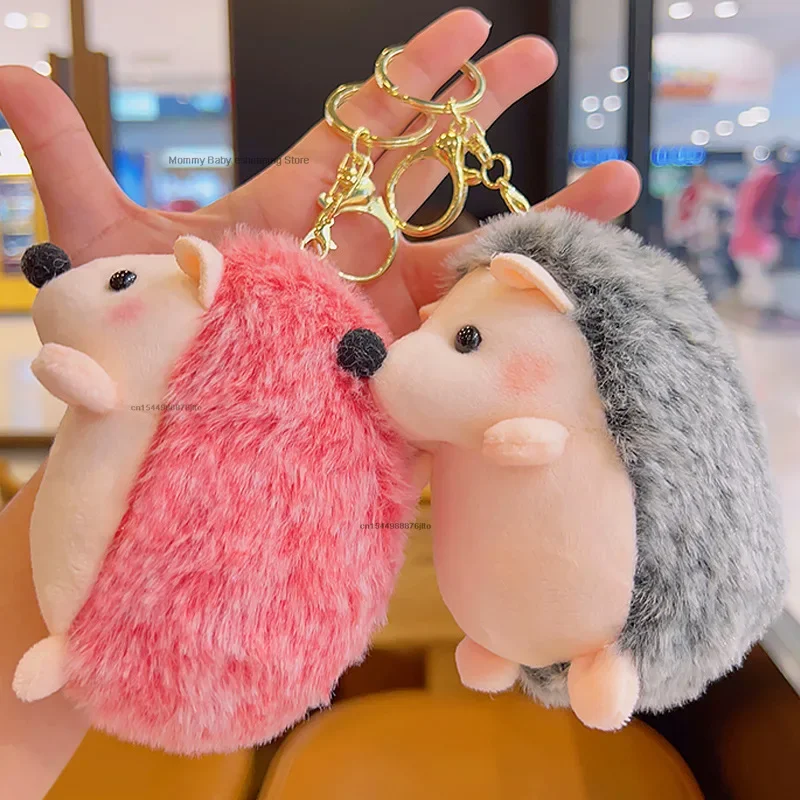 12cm Plush Hedgehog Toys Baby Rattles Key Chain Ring Pendant Plush Toy Animal Stuffed Anime Gifts for Women Girl Toys Doll