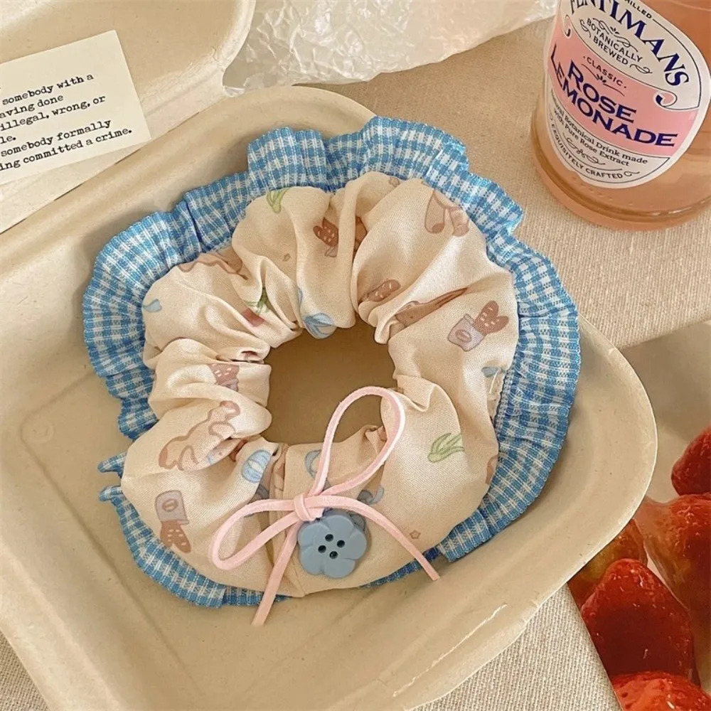 New Cotton Floral Scrunchies Rubber Accessories Elastic Hair Rubber Band Sweet Headband