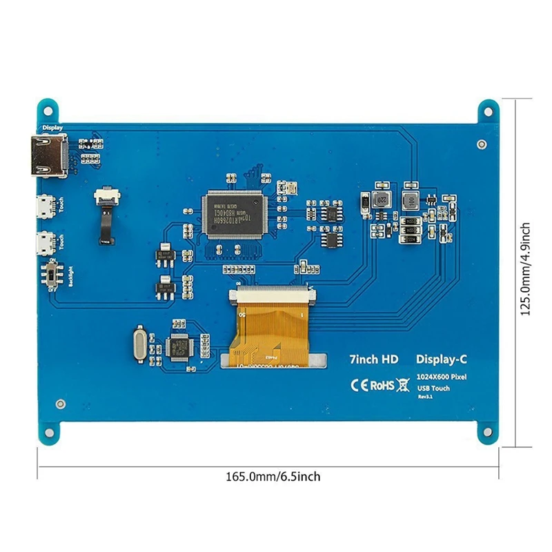 Para Raspberry Pi LCD de 7 pulgadas, Compatible con Raspberry Pi 3B +/4B HD IPS, módulo de pantalla multifunción-AU32
