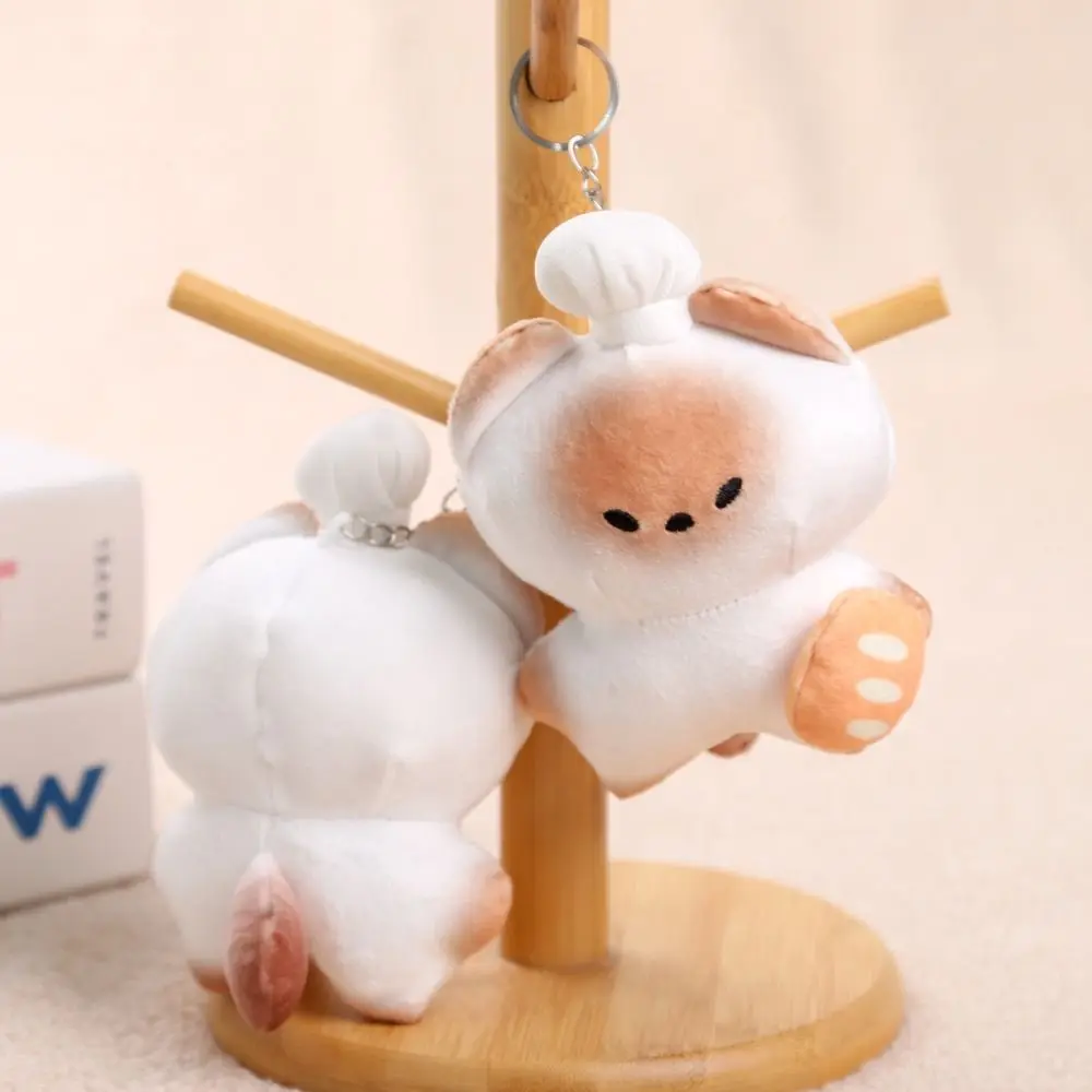 

PP Cotton Animal Bread Cat Keychain Collection Comfortable Plush Cat Keyring Fluffy Hanging Stuffed Animal Bag Pendant