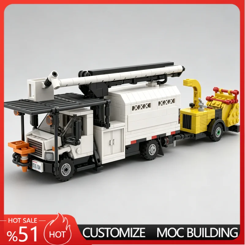 

NEW 665 PCS Engineering Tree Trimmer Truck Vehicle Model Customize Creative DIY Building Blocks Educational Assembly Toy Gifts